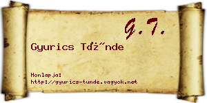 Gyurics Tünde névjegykártya